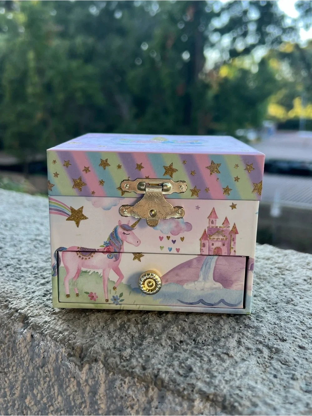 Jewelkeeper- Girls Unicorn One Drawer Jewelry Box Pink
